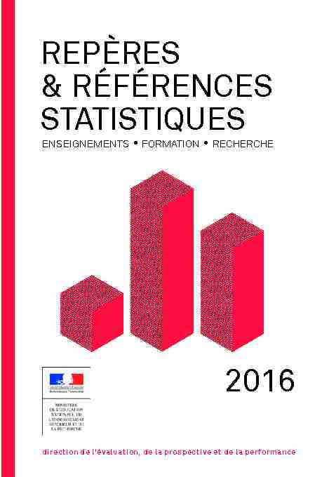 REPÈRES & RÉFÉRENCES STATISTIQUES 2016