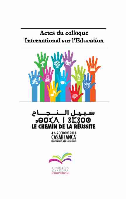 Actes du colloque International sur lEducation