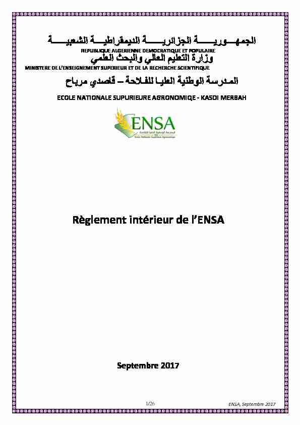 [PDF] Règlement intérieur de lENSA