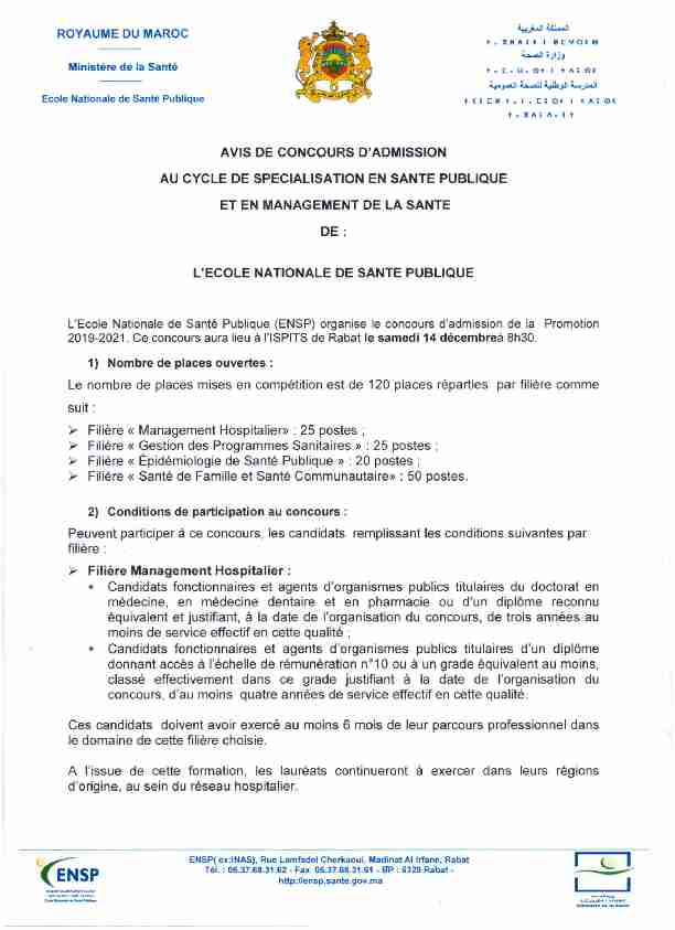 [PDF] Avis concourspdf - Ministère de la Santé