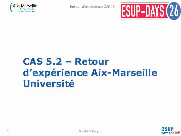 CAS 5.2 – Retour dexpérience Aix-Marseille Université