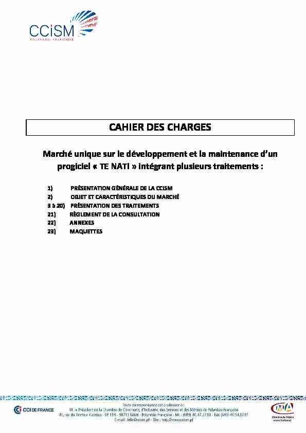 [PDF] CCTP - Cahier des charges TE NATI - CCISM