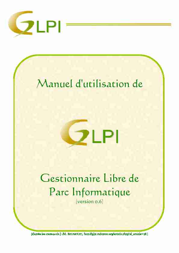 [PDF] Manuel dutilisation de Gestionnaire Libre de Parc Informatique