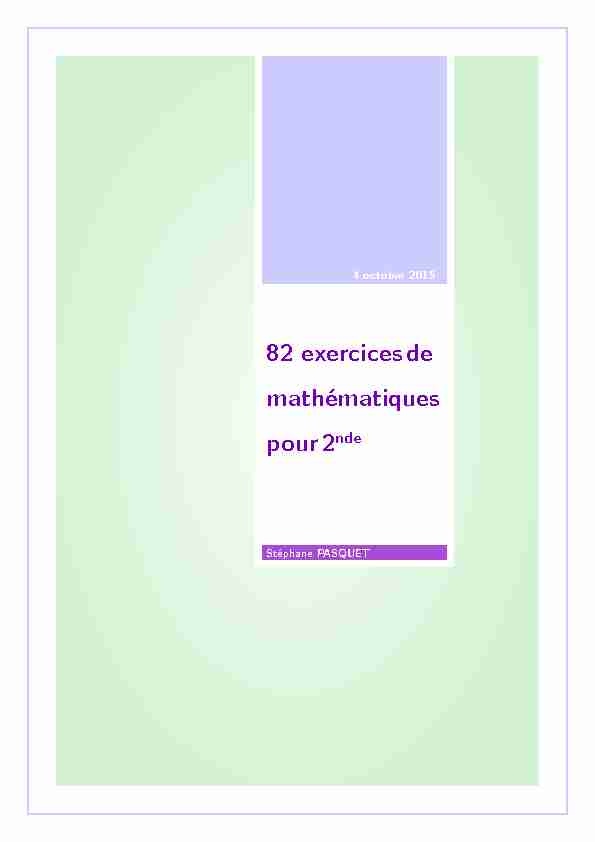 [PDF] 82 exercices de mathématiques pour 2nde