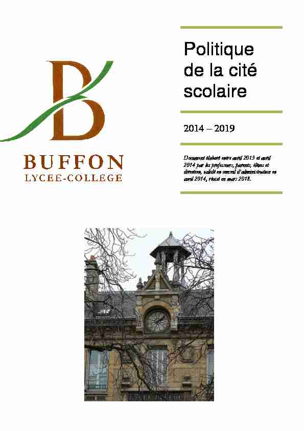 [PDF] Politique de la cité scolaire - Lycée Buffon