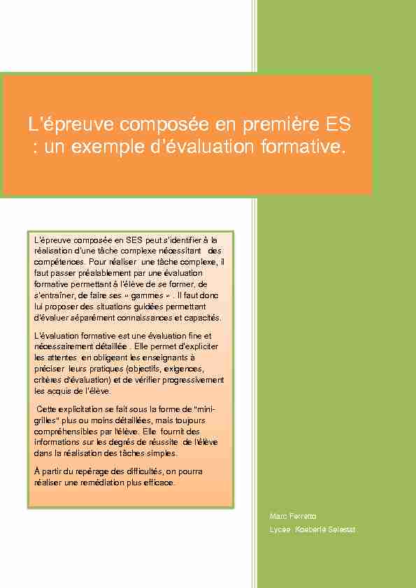 [PDF] Lépreuve composée en première ES : un exemple dévaluation