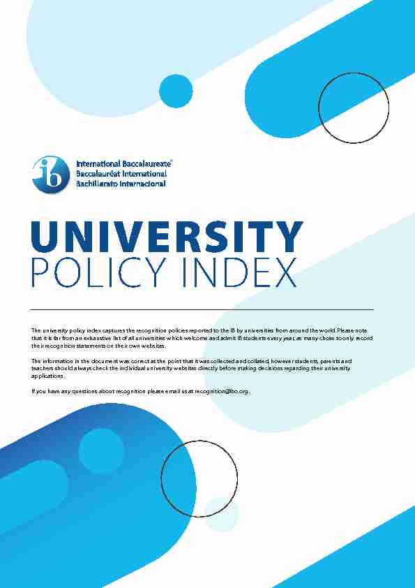 University Policy Index first