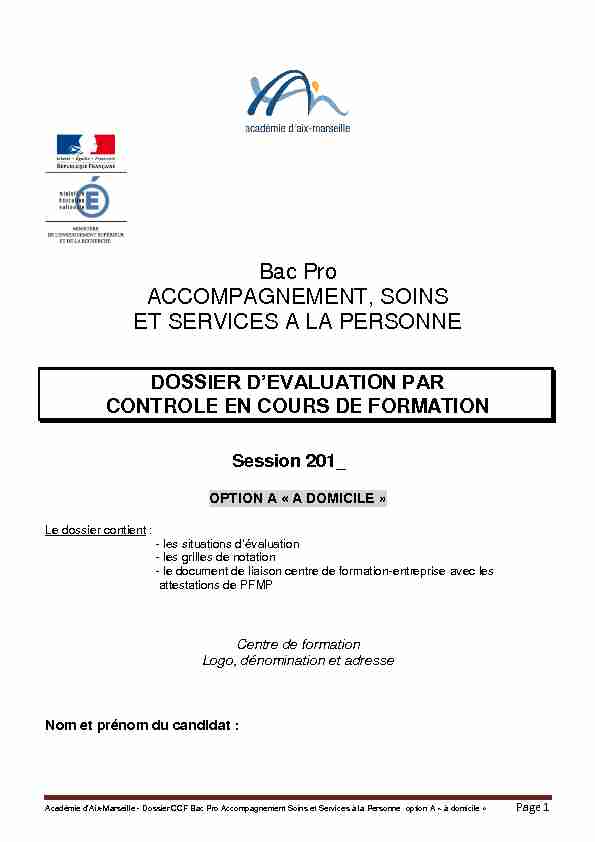 [PDF] Bac Pro ACCOMPAGNEMENT SOINS ET SERVICES A LA