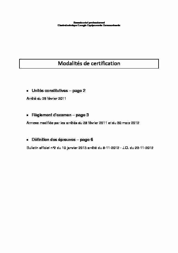 [PDF] Modalités de certification du bac Pro ELEEC - Eduscol - Ministère de