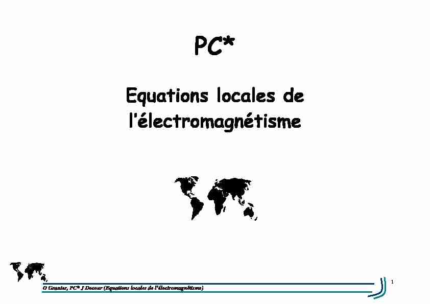 Equations locales de lélectromagnétisme