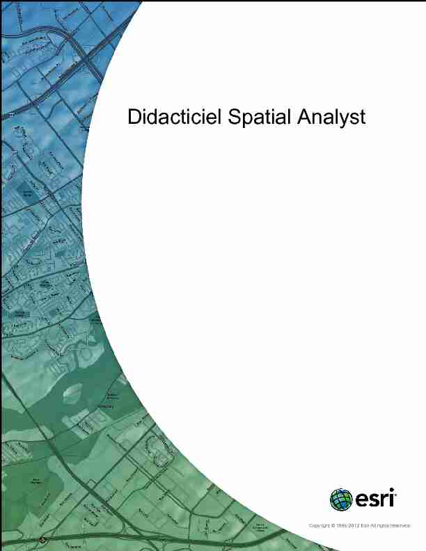 Didacticiel Spatial Analyst - ArcGIS