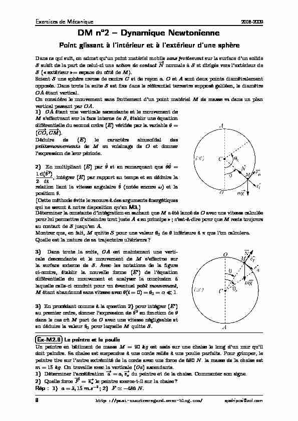 [PDF] DM no2 – Dynamique Newtonienne