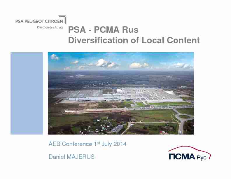 PSA - PCMA Rus Diversification of Local Content