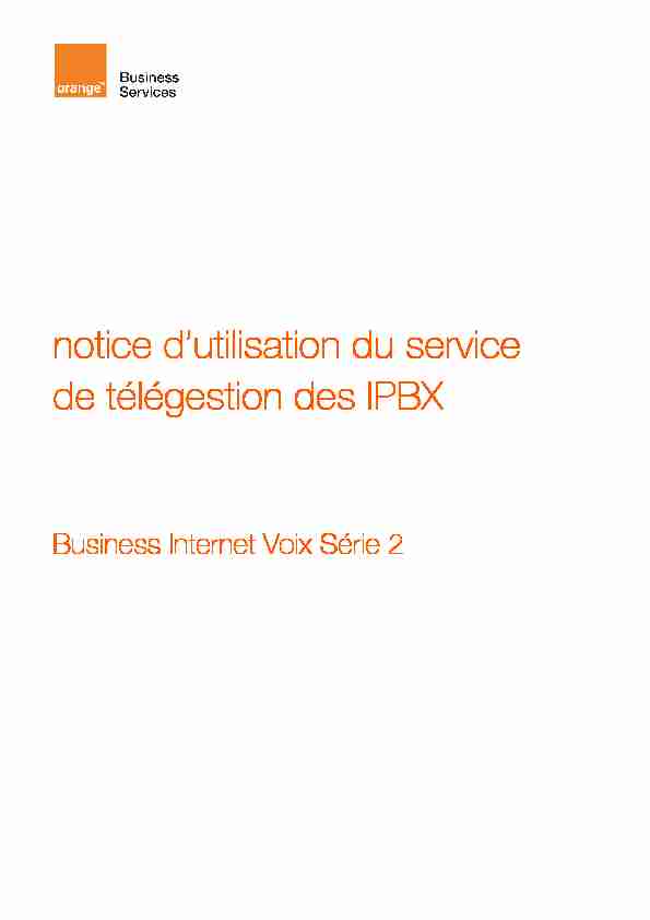 BIV Série 2 - Notice télégestion IPBX V2.2