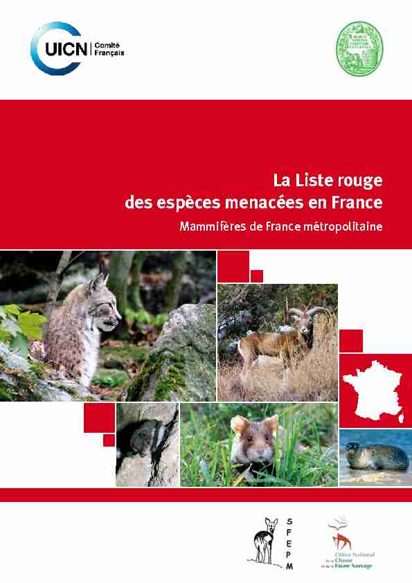 La Liste rouge des espèces menacées en France