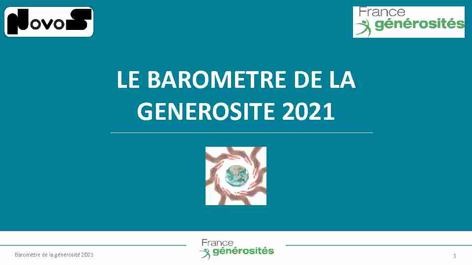 LE BAROMETRE DE LA GENEROSITE 2021