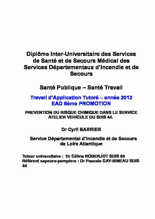 Diplôme Inter-Universitaire des Services de Santé et de Secours