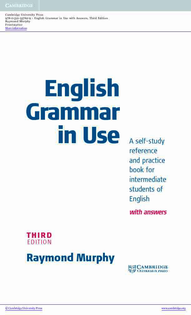 English Grammar in Use - Assets - Cambridge University Press