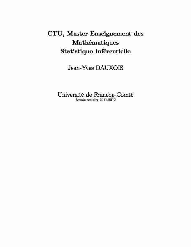 [PDF] CTU, Master Enseignement des Mathématiques Statistique