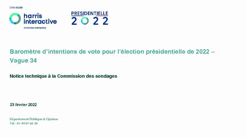 Baromètre dintentions de vote pour lélection présidentielle de 2022