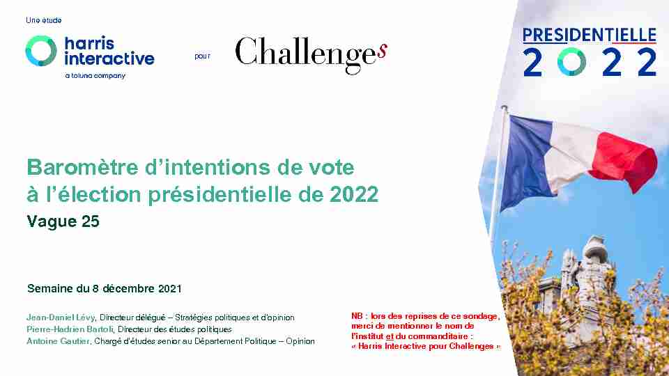 Baromètre dintentions de vote à lélection présidentielle de 2022