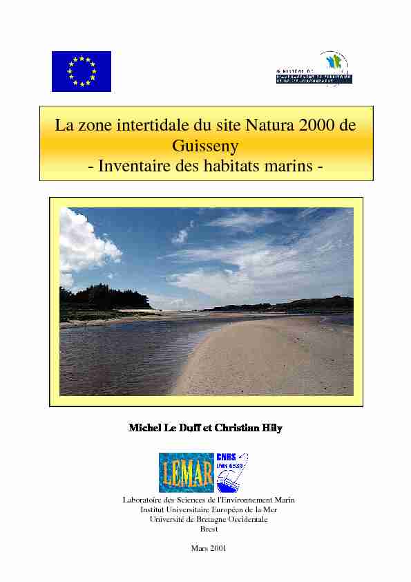 La zone intertidale du site Natura 2000 de Guisseny - Inventaire des