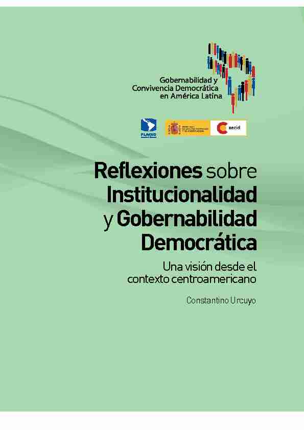 [PDF] Reflexiones sobre Institucionalidad yGobernabilidad Democrática