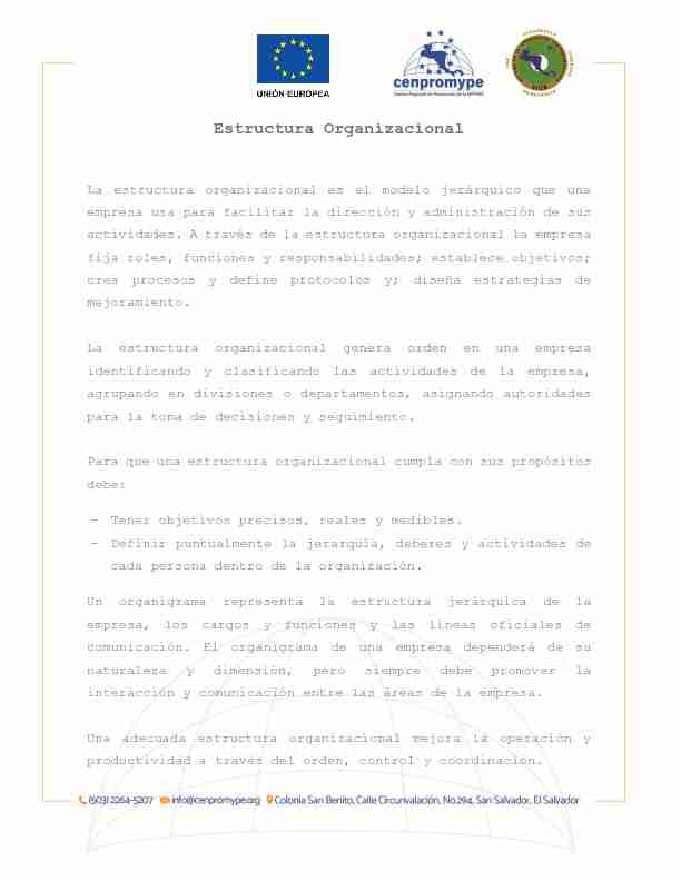 [PDF] Estructura Organizacional - CECC SICA