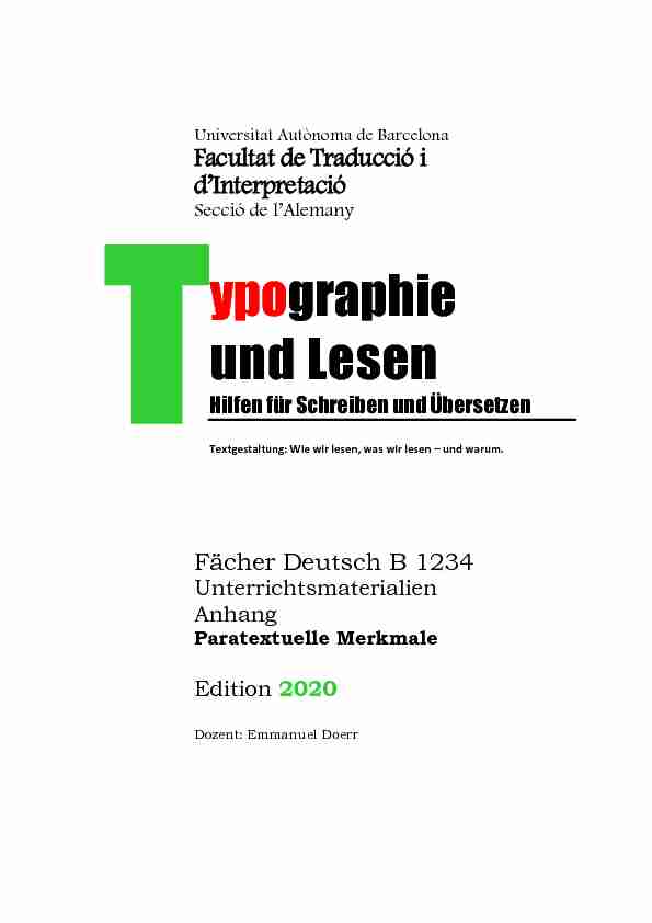 [PDF] Typographie und Lesen Textgestaltung: Wie wir lesen  - DDD UAB