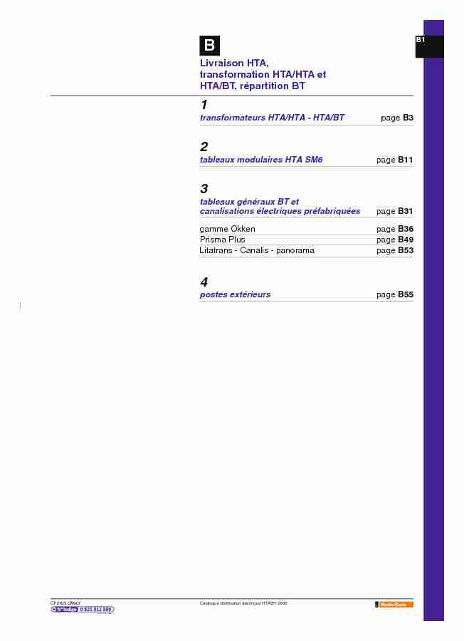 Catalogue distribution électrique HTA/BT 2005 - Chapitre B