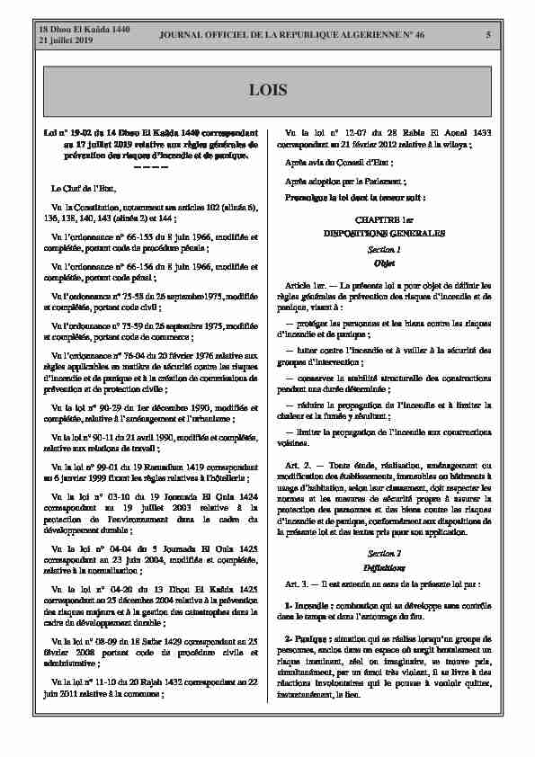 5 JOURNAL OFFICIEL DE LA REPUBLIQUE ALGERIENNE N° 46