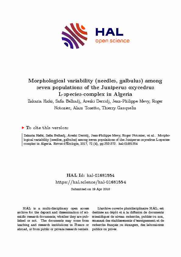 Morphological variability (needles galbulus) among seven