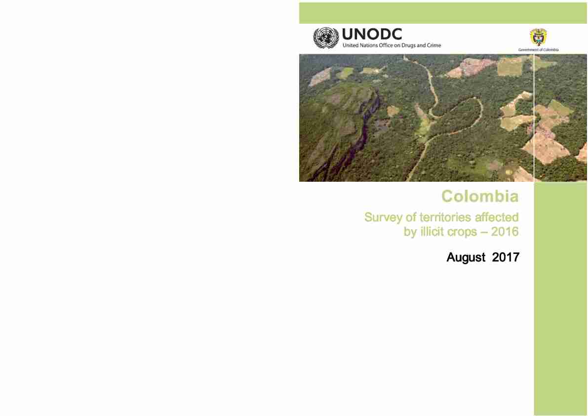 Survey of territories affected by illicit crops – 2016 August 2017