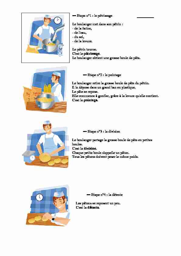 Annexe 4 les 8 étapes de la fabrication du pain