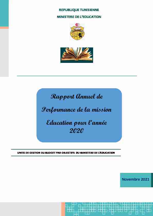 Rapport Annuel de Performance de la mission Education pour l