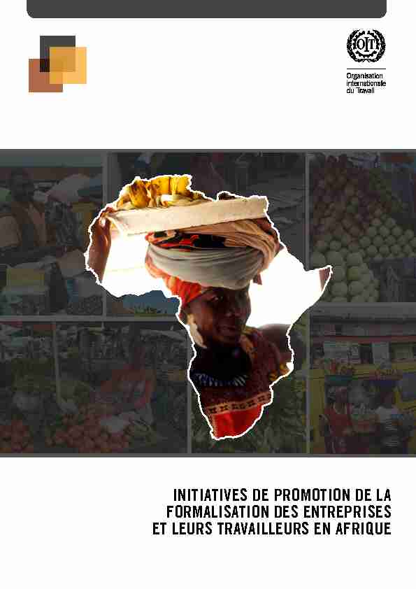 [PDF] INITIATIVES DE PROMOTION DE LA FORMALISATION DES  - ILO
