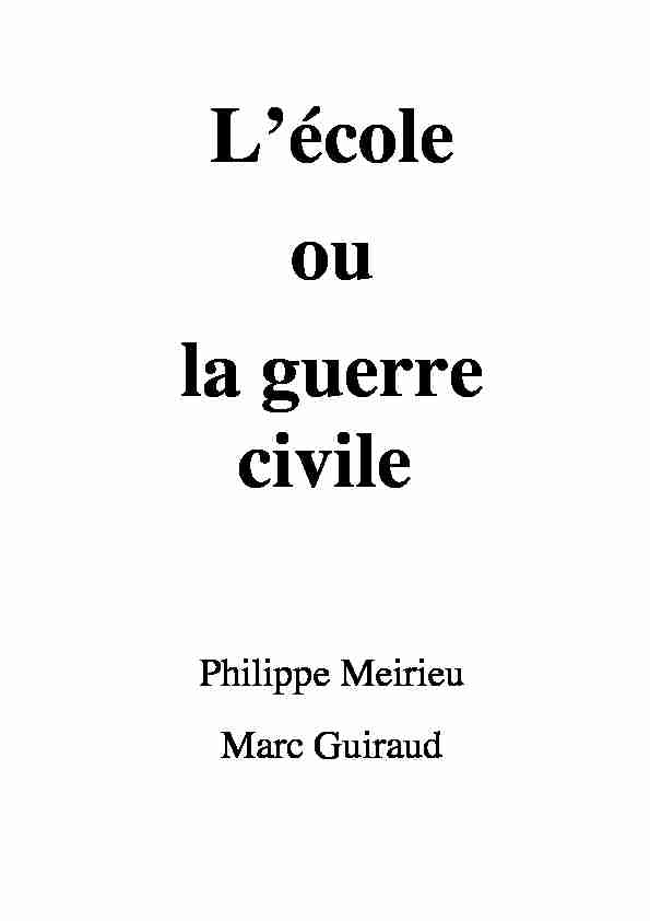 Philippe Meirieu Marc Guiraud