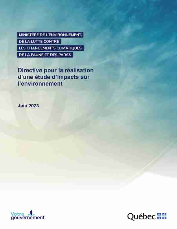 Directive pour la réalisation dune étude dimpact sur lenvironnement