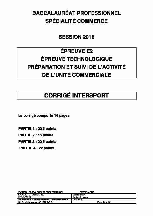[PDF] CORRIGÉ INTERSPORT