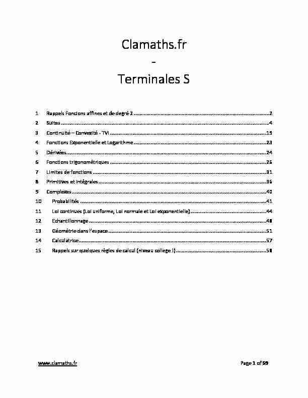 Terminales S - Clamaths.fr