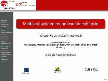 Méthodologie en recherche biomédicale
