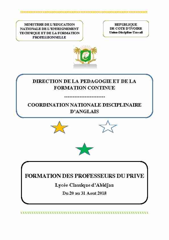 DPFC-CND ANGLAIS / FORMATION DES PROFESSEURS DU PRIVE