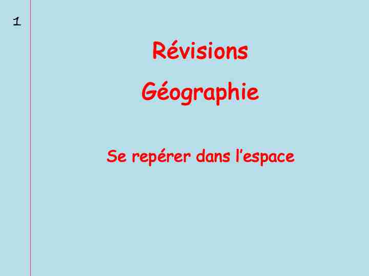 Révisions Géographie