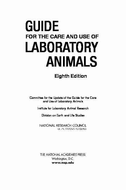 Guide for the Care and Use of Laboratory Animals 8th edition