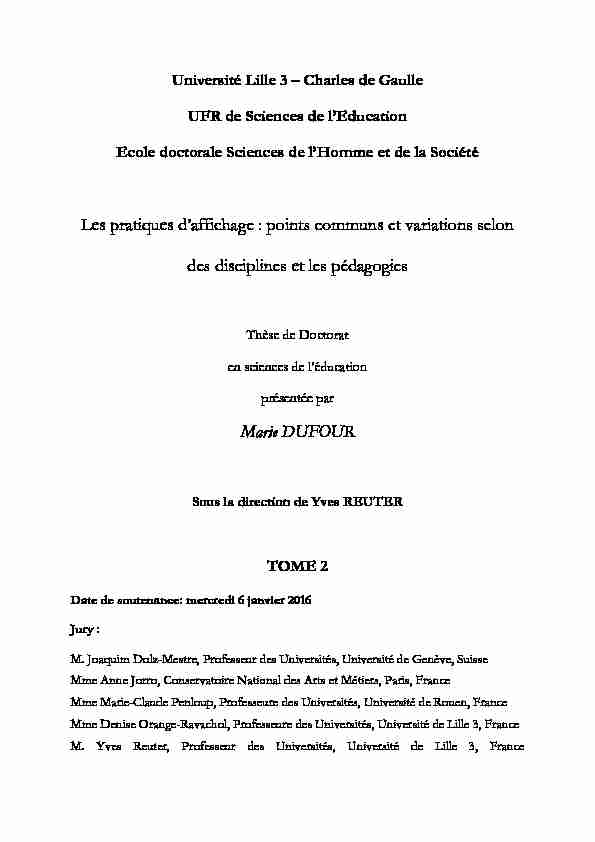 [PDF] Les pratiques daffichage : points communs et variations selon des