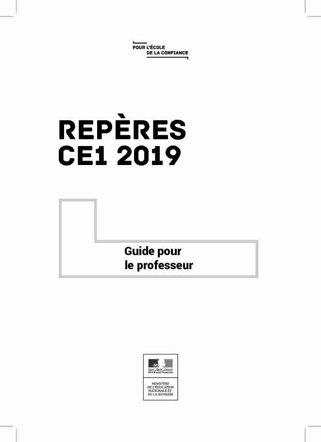 REPÈRES CE1 2019