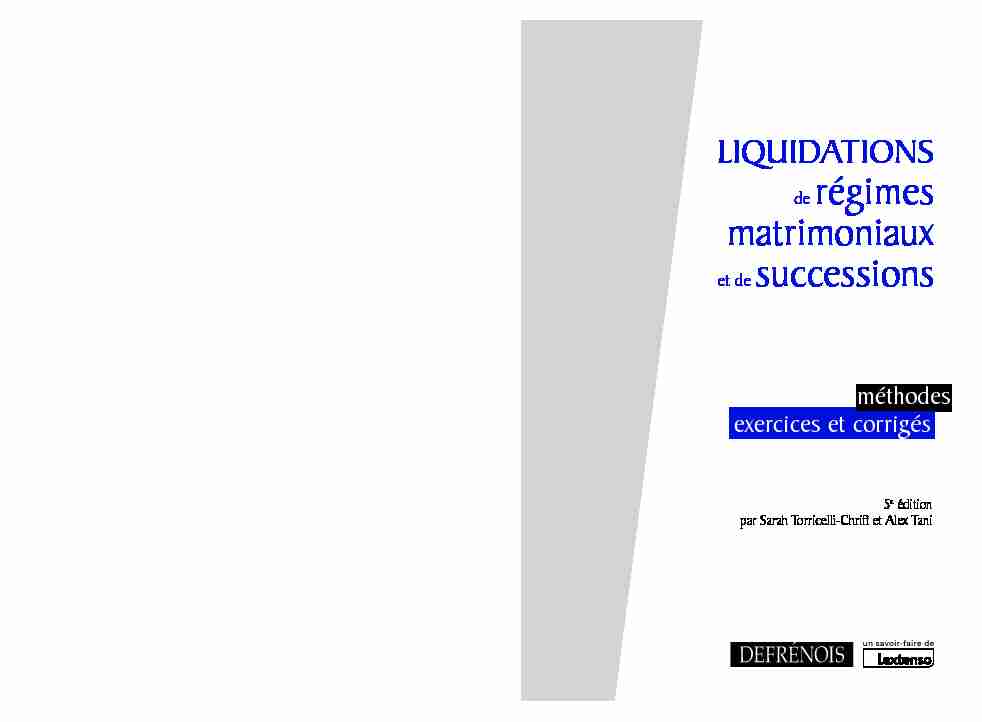 [PDF] Liquidations de régimes matrimoniaux et de successions