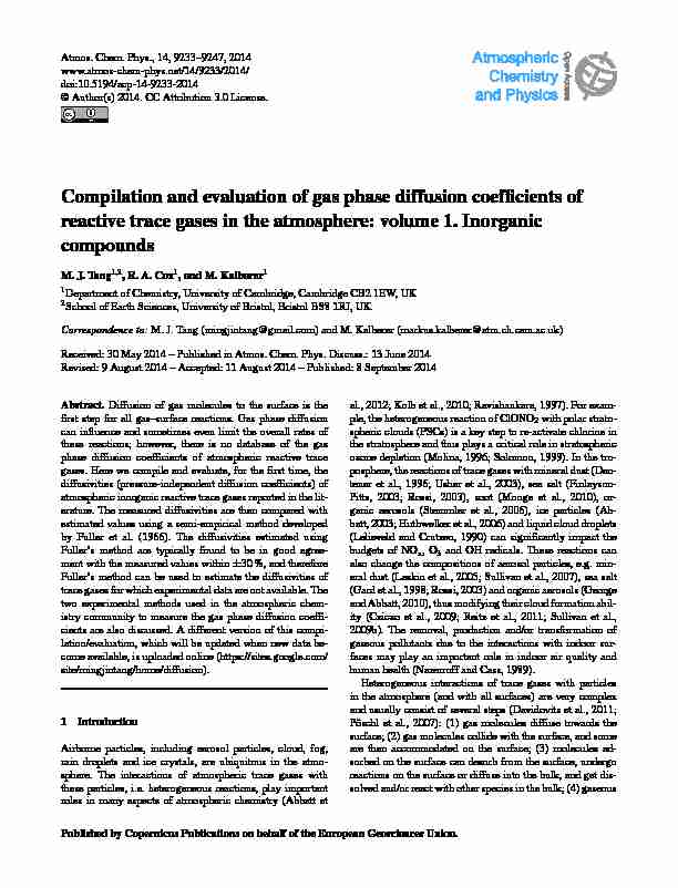 Compilation and evaluation of gas phase diffusion coefficients of