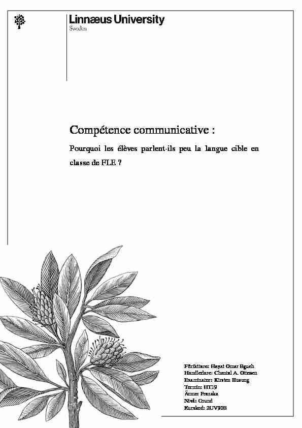 [PDF] Compétence communicative : - DiVA portal