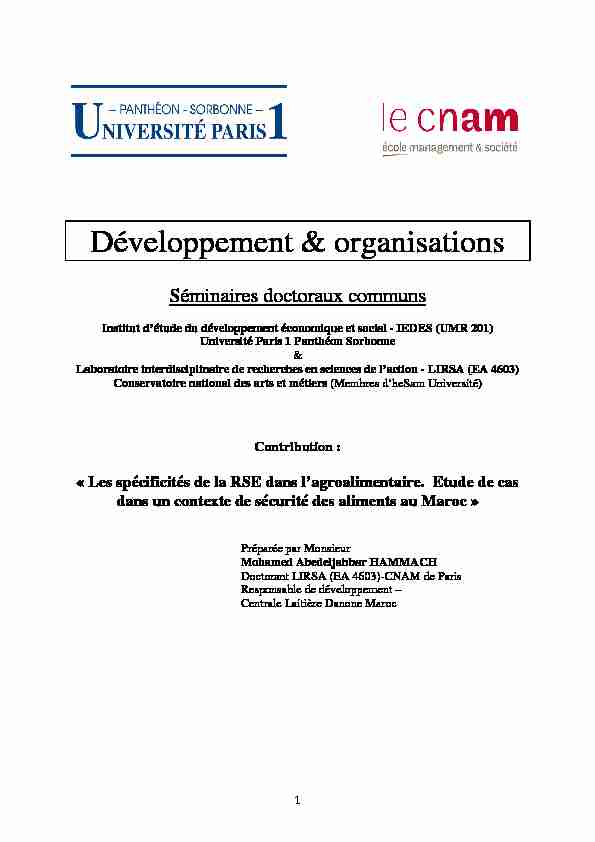 Développement & organisations